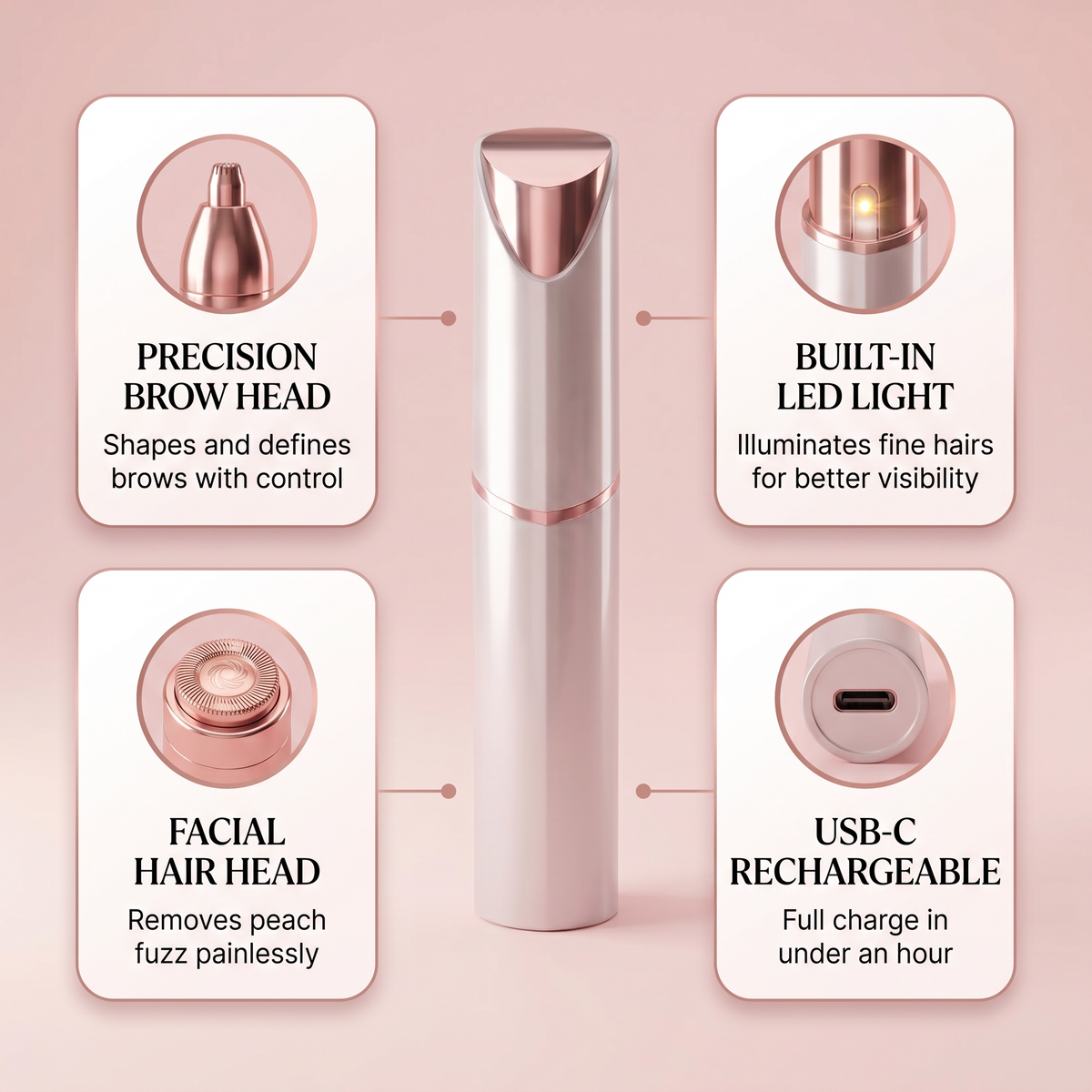 Mochy Duo™ — 2-in-1 Facial & Eyebrow Trimmer