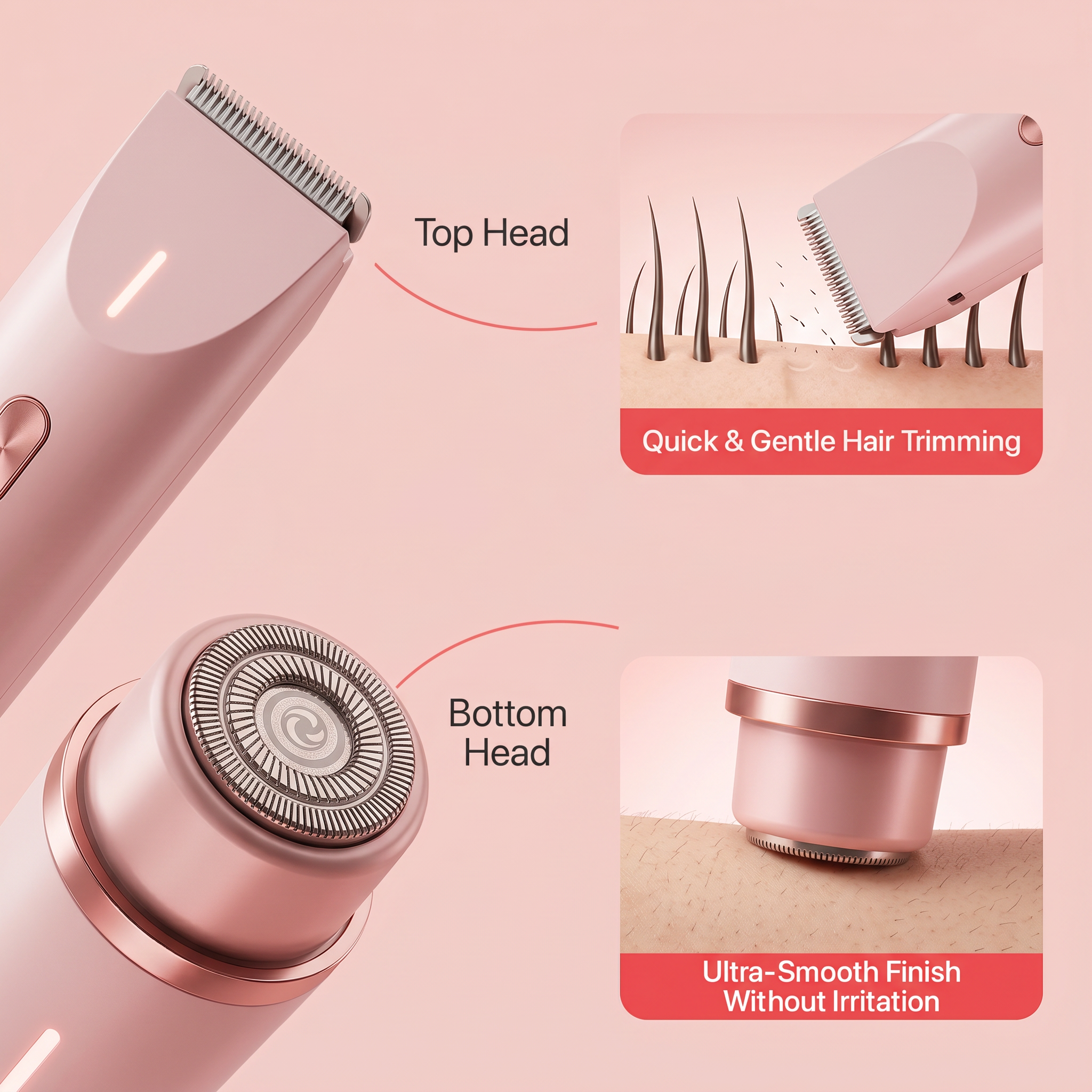 Mochy Glide™ — 2-in-1 gentle trimmer