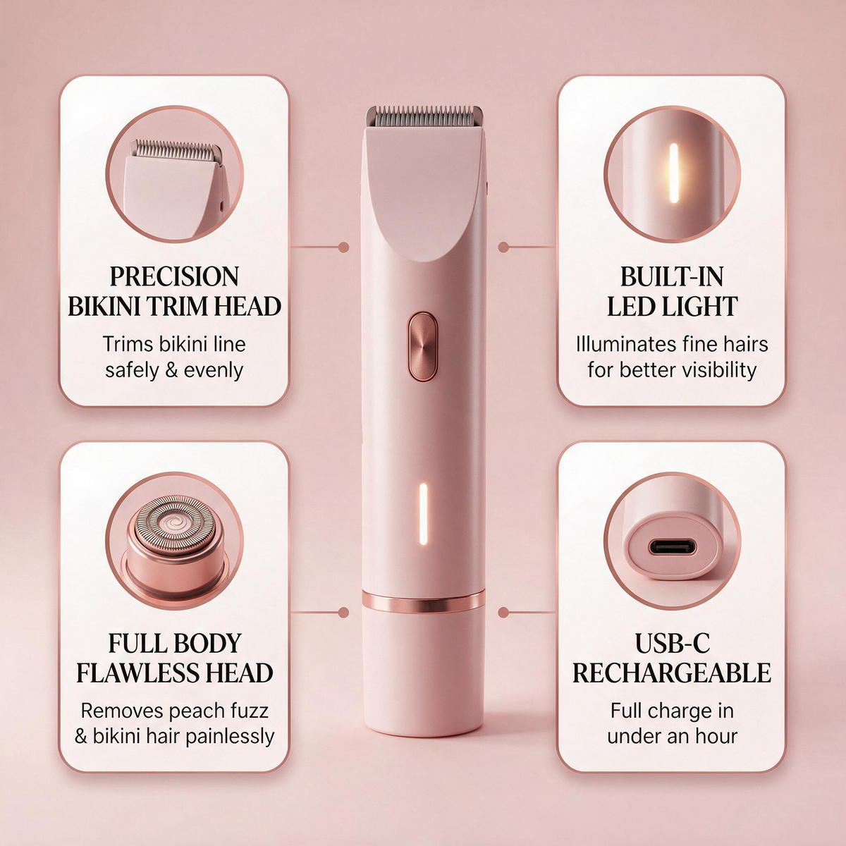 Mochy Glide™ — 2-in-1 gentle trimmer